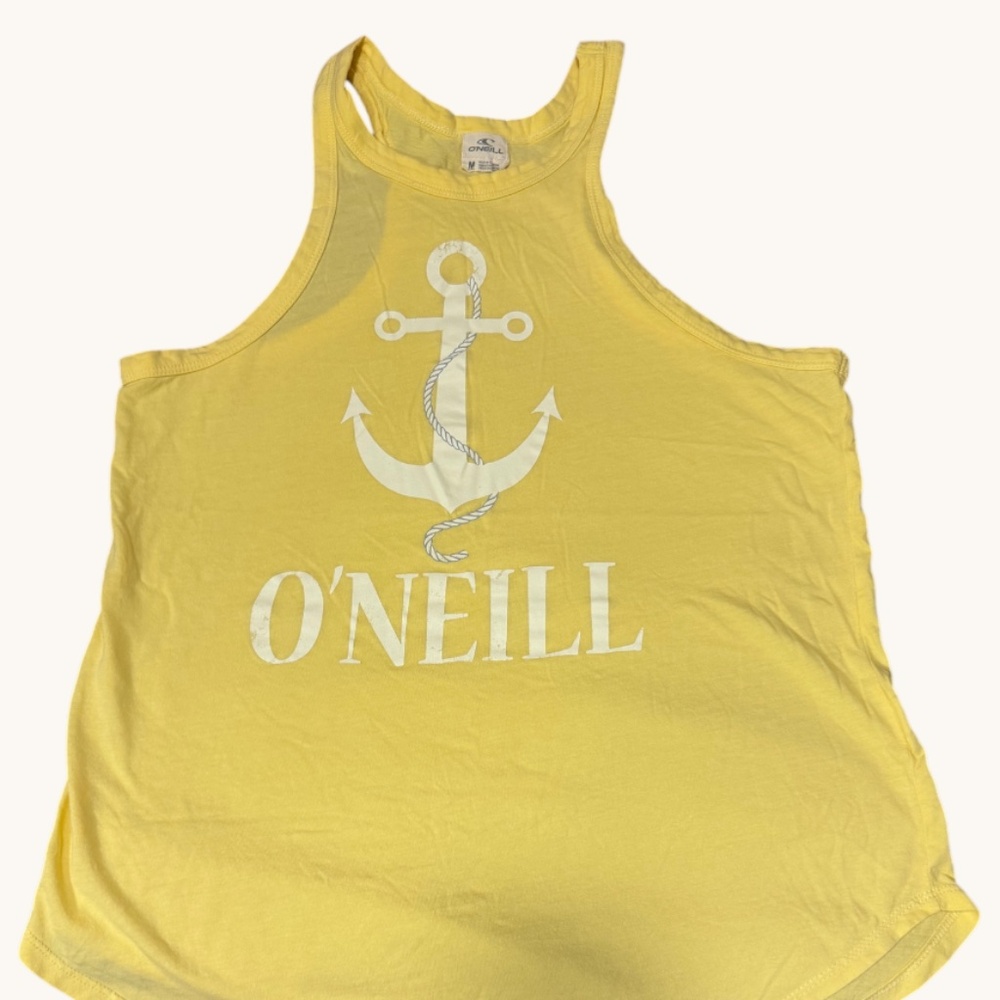 OβNeill Yellow Nautical Vibes Tank Top β Pre-loved Medium